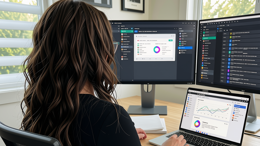 Woman building the Skagit Dash delivery website and digital dispatch systems