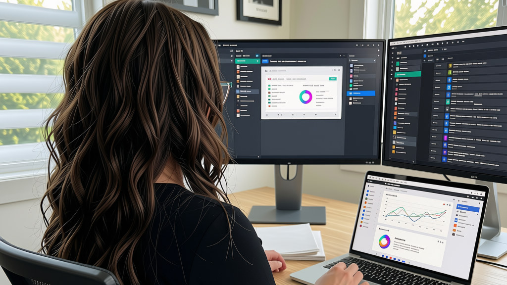 Woman building the Skagit Dash delivery website and digital dispatch systems